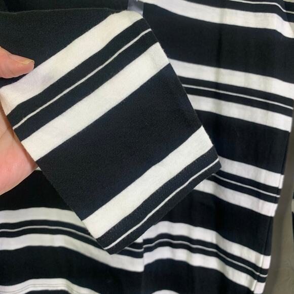 LOFT Tee T-Shirt Medium Scoop Neck L/S Striped Soft Cotton Basic Staple NWT - Picture 7 of 12